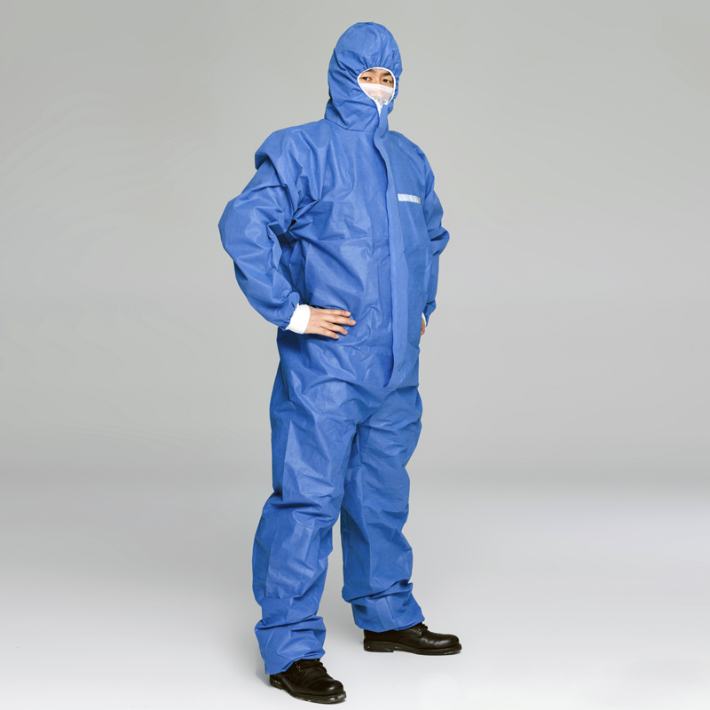 Type 5/6 SMS Coverall SMS Polypropylene Coveralls สีขาวที่ใช้แล้วทิ้ง